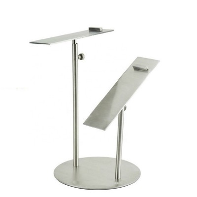 Customized High Quality Double Brushing Stainless Steel Metal Shoes Display Stand