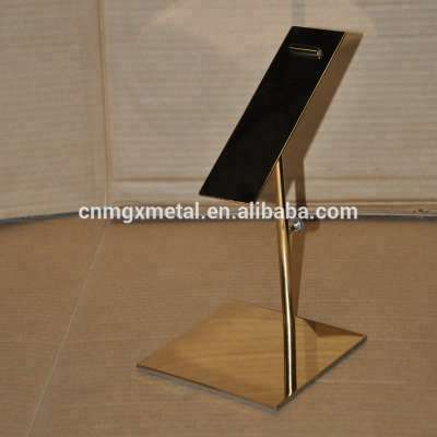 OEM High Quality Titanium Plated Stainless Steel Shoe Rotating Display Stand