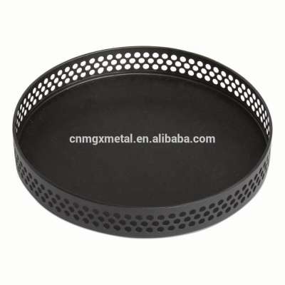 Custom High Quality Black Powder Coating Metal Kitchen Table Serving Tray